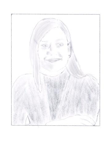 Pencil portrait of my late high school French teacher