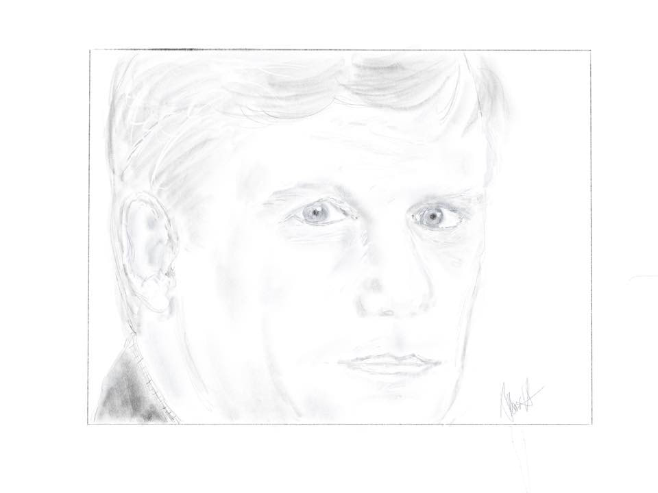 Pencil portrait of Michael McFaul